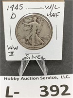 Silver Walking Liberty Half Dollar 1945-D