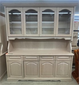 Two-piece country style design hutch and buffet.