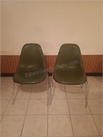 2 Green Bucket Chairs