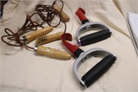 2 Leather & wooden Handled Skipping Ropes And