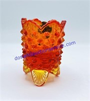 Orange Glass Fenton Toothpick Holder