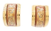 Hermes Lion Motif Enamel Clip-On Earrings