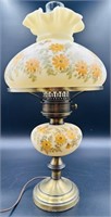 Beautiful Fenton Hp Daisies On Cameo Lamp By D