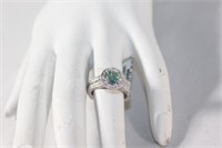 Platinum Alexandrite & Diamond Ring - Size 6.75