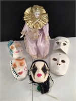 Ceramic Masks & Porcelain Doll