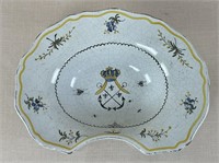 Antique French Faience Barber Bowl