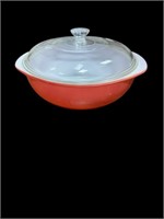 Pyrex orange bowl with lid