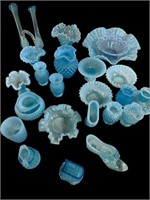 Large Blue glass lot