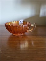 Carnival glass punch cup peach