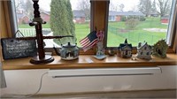 Shelf lot of decorative items