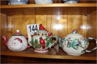 Three Ornate Teapots