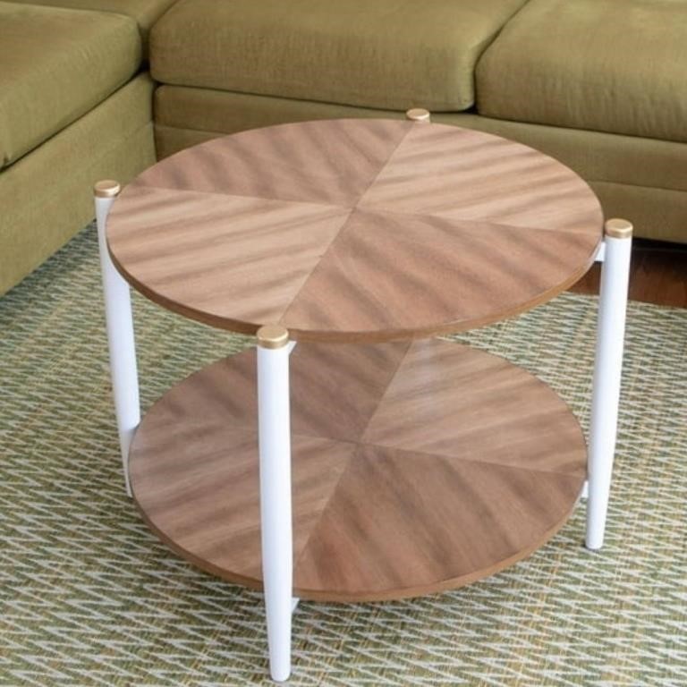 New Modern 2-Tier Round Coffee Table