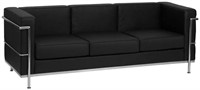 HERCULES Regal Contemporary Black Leather Sofa