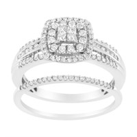 10K Gold Diamond Engagement Ring Set