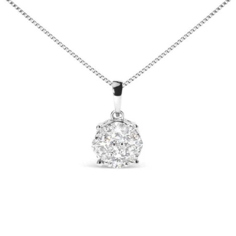 14K Gold Lab Diamond Pendant Necklace