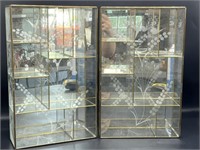 (2) Mirrored Glass Display Boxes 9.75” x 4” x
