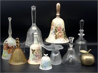 Porcelain, Glass, Crystal, and Metal Bells 7.5”