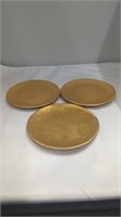 Set of 3 Small Ceramic Gold Trays
