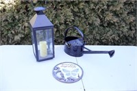 Large Candle Lantern, Watering Can, Stepping Stone