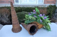 Wicker Plant Holders & Artificial Floral Basket