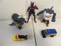 Action figures and cars