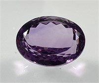 Certified 19.05 Cts Natural Oval Cut Amethyst