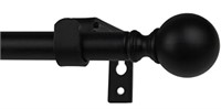 FURNISHLAND BLACK WINDOW CURTAIN ROD SET, BALL