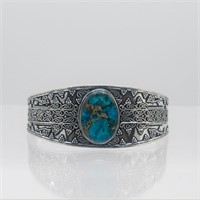 Gorgeous 22.5 Ct Turquoise Cuff Bangle Bracelet