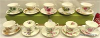 10 Vintage China Cups & Saucers