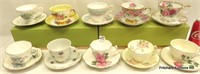 10 Vintage China Cups & Saucers