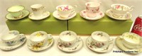 10 Vintage China Cups & Saucers