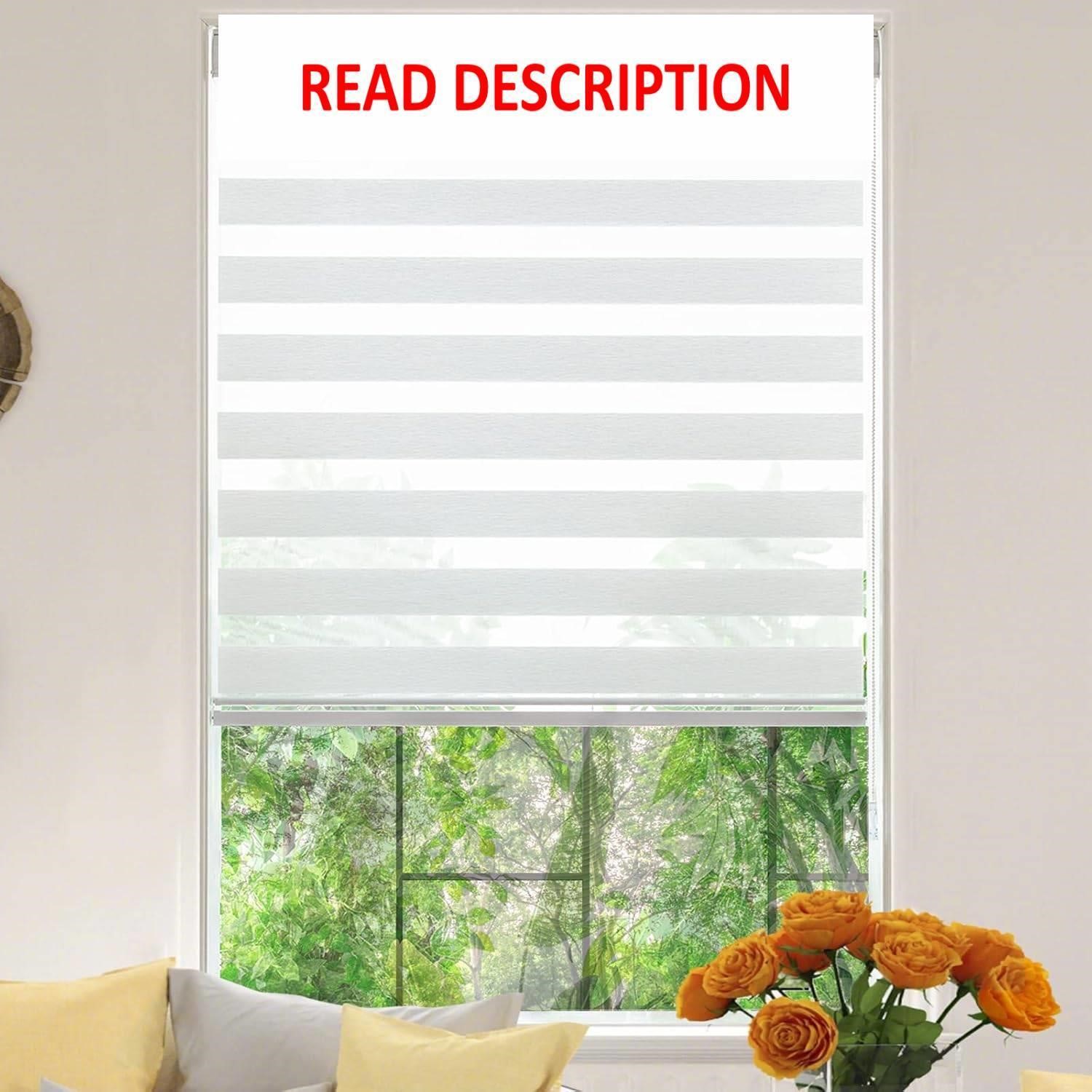 Zebra Roller Blinds  56x64 inch  White