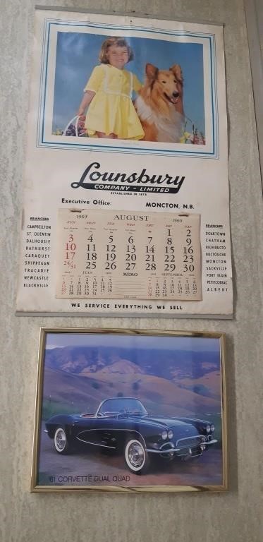 Vtg Lounsbury Calendar and Automobile photo