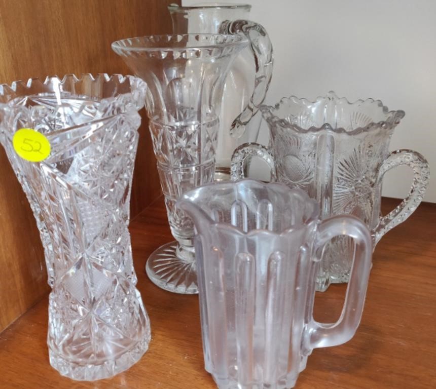 Clear Pitchers & Vases incl. Crystal