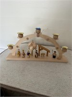 Wooden Nativity Candle Holder Made in Germany