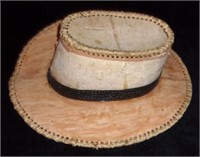 Handmade birch bark hat.