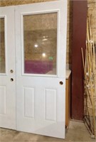 32 inch white door with window