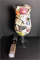 Hurricane Vase with Matchbook Collection