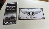 Bentley License Plate & Tin Sign