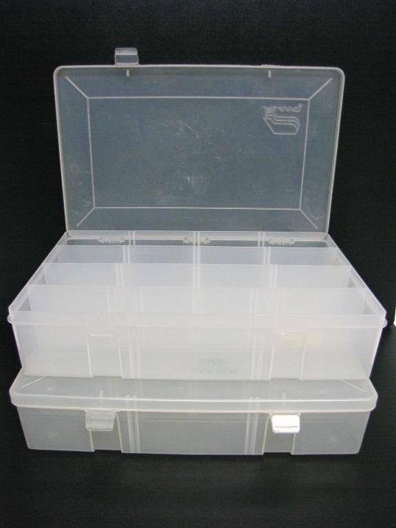 2 PLANO TACKLE BOXES APPROX. 3" T 14" W 8.75" L