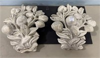 Pair of Terra Cotta Fruit Wall Art