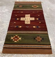 Southwest Style King Ranch Wool Area Rug 2'7 x 4'1