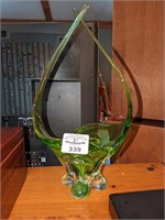 Green Chalet Style Art glass