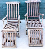 Vintage/Antique Wooden Cruise Line Deck Chairs