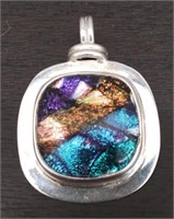 .950 Silver Dichroic Glass Pendant