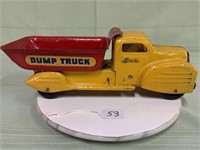 Lincoln Dump truck (head light missing) 14" long