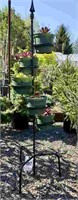 (1) Flower Tower w/Hens & Chicks - handmade - may