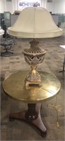 Brass Top Side Table, Bombay Lamp