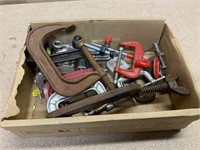 ASSORTED CLAMPS & TAPE MEASURES