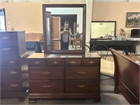 Solid Wood Dresser With Mirror, Ex. Condition